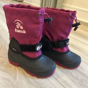 Kamik Kids' Magenta and Black Snow Boots